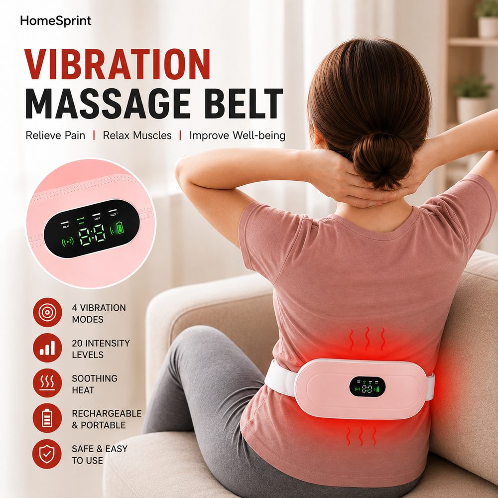 Electric Heating Pad for Menstrual Cramp Relief, USB Type-C, Travel-Friendly Women's Massager Belt